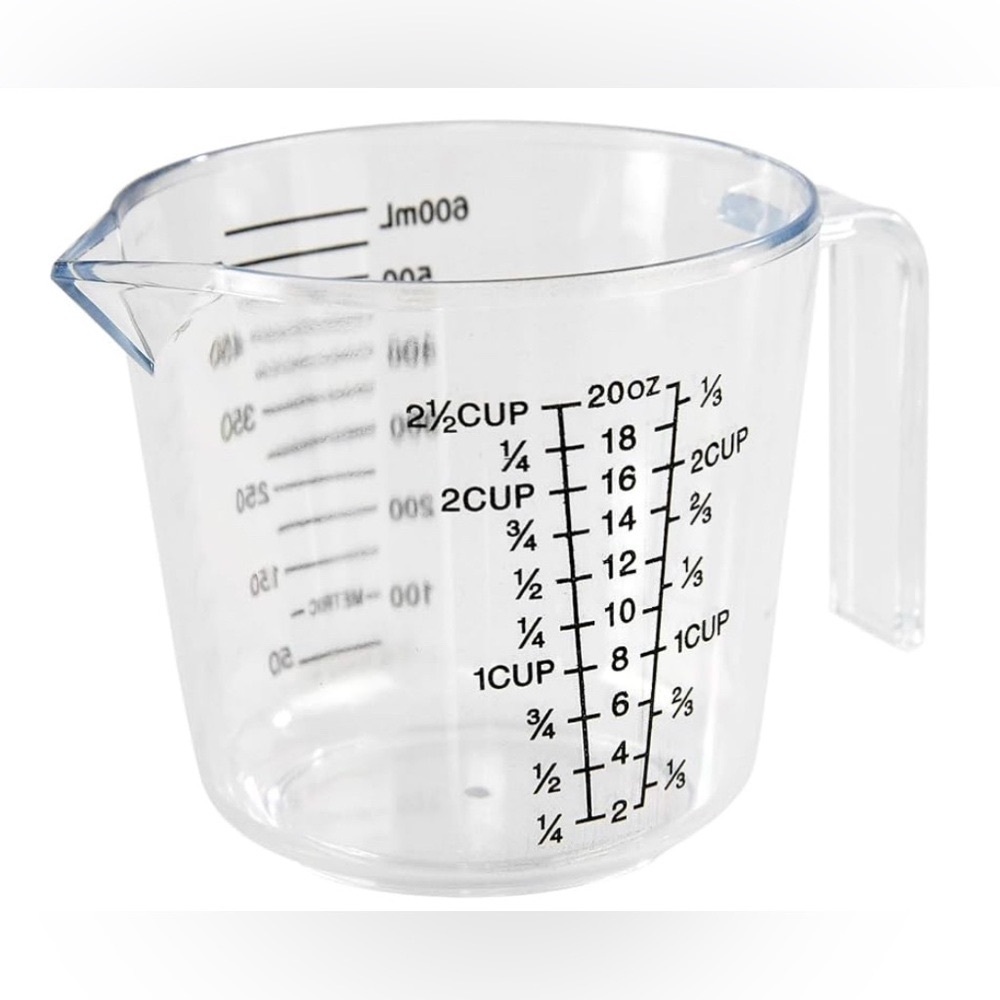 MAINSTAYS 2 1/2 CLEAR MEASURING CUP BLACK MARKINGS KITCHEN TOOL GIFT BAKE COOK